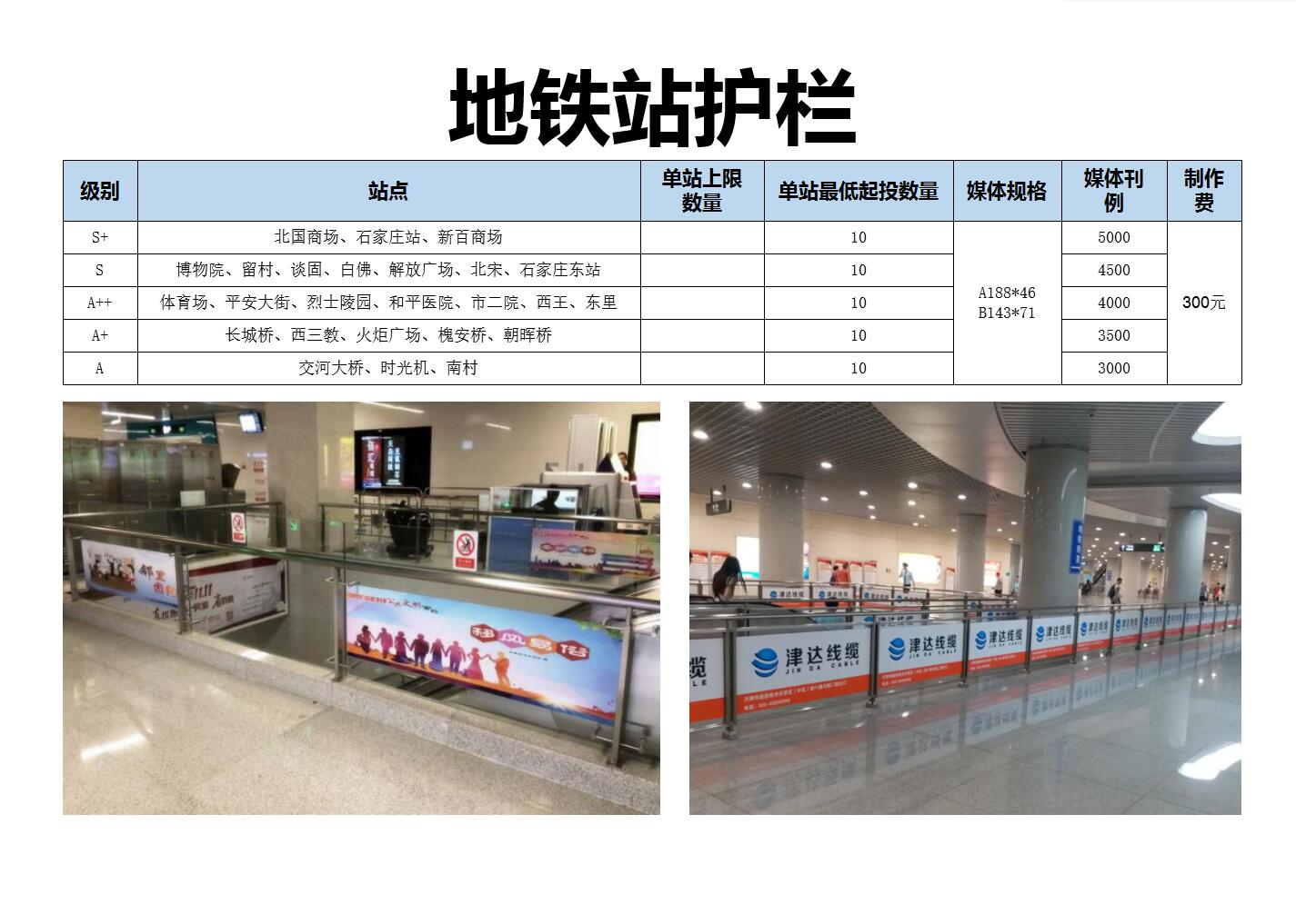 石家庄地铁站广告