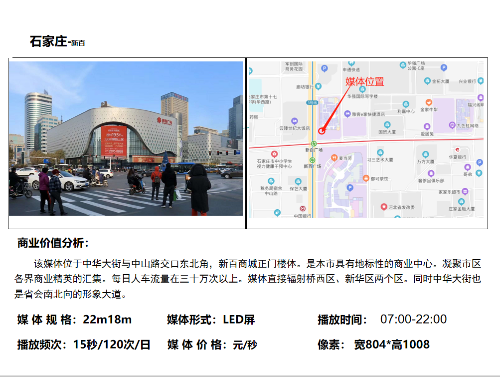 石家庄新百广场LED大屏广告